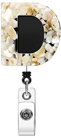 Soleebee Portachiavi allungabile, lettera d'identità JoJo, porta badge retrattile, porta badge con clip a coccodrillo girevole a 360°, per porta carte d'identità (D)