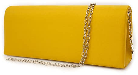 Pochette giallo senape in raso elegante cerimonia da donna ragazza signora Borsa a mano piccola Clutch borsetta matrimonio comunioni Raso Senape