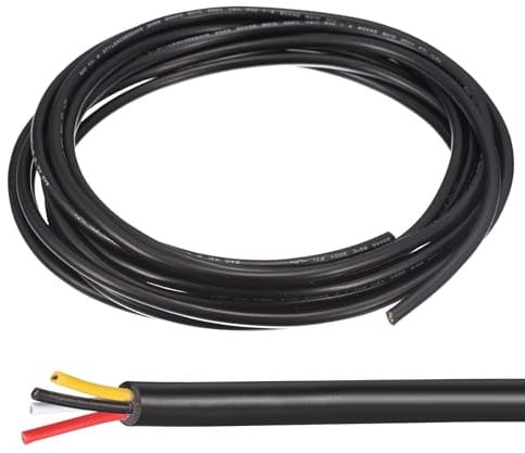 sourcing map 28AWG Electrical Wire 4 Conductors UL2464 Tinned Copper 16.4Ft Low Voltage PVC Case Flexible Extension Power Cord Black for LED Strips Lamps Lighting