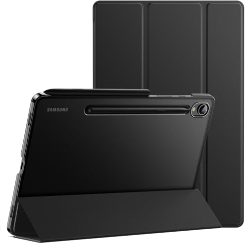 JETech Case for Samsung Galaxy Tab S10 Ultra/Tab S9 Ultra 14.6-Inch, Translucent Back Tri-Fold Stand Protective Tablet Cover, Support S Pen Charging, Auto Wake/Sleep (Graphite Black)