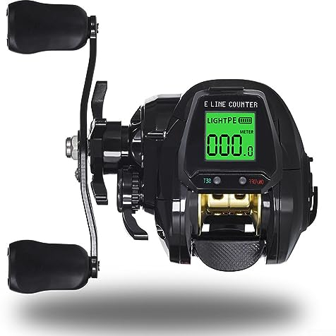 Baitcasting Angelrolle, 7,2:1 Bissanzeiger Digital Angeln Baitcasting Rolle Linie Zähler Tiefe Position