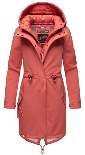MARIKOO Damen Übergangsjacke Softshellmantel mit Kapuze Mount Presanella Rouge Gr. L