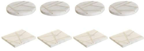 Home ESPRIT sous-Verres en Laiton marbre (2 unités)