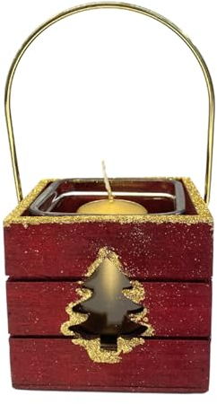 Mercury – Kerzenhalter aus Holz – Laterne – Weihnachtsdekoration – für Teelicht – Party, Weihnachten (Baumkerzenhalter)