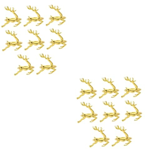 BESTonZON 16 Stück Rehkitz Serviettenringe Weihnachtsservietten Rentier Serviettenring Weihnachts Serviettenhalter Vintage Ringe Serviettenring Gold Hirsch Serviettenringhalter