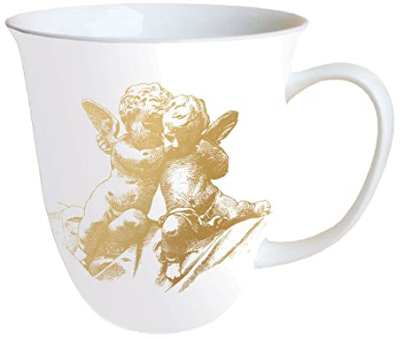 Ambiente Tazza da 0,4 l, con manico e angelo custode, tazza di Natale