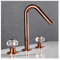Gold Badezimmer Waschbecken Wasserhahn Toilette Mischbatterie Messing Weit verbreitet Kristall Waschbecken Wasserhahn Messing Waschbecken Wasserhahn 8 Zoll Drei-Loch
