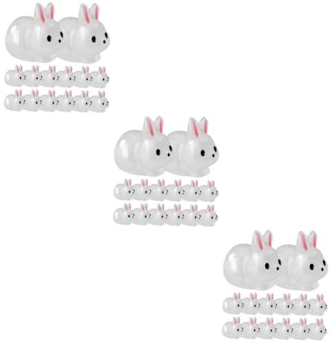 VANZACK 60 Pcs Micro Paysage Lapin Miniature Lapin Fée Jardins Miniatures Chinois Nouvel an Figurines Miniatures Mini Lapin Figurine Printemps Table Décor Résine Bureau Animal