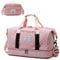 KAMEUN Reisetasche Damen Sporttasche Groß mit Schuhfach Wasserdicht Handgepäck Tasche mit Kosmetiktasche Travel Duffle Bag für Flugzeug Reise Gym (Rosa)