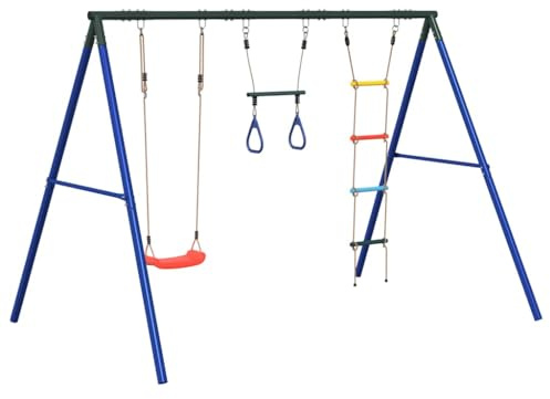 vidaXL Swing Set with Swing Seat Trapeze and Rope Ladder
