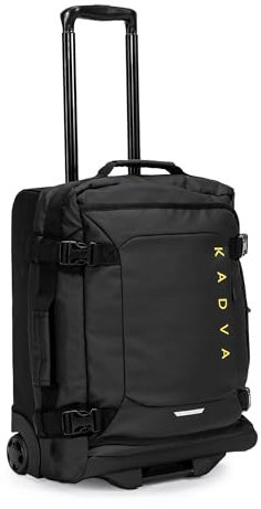 KADVA Lazio Reisekoffer auf Rollen I 44 Liter Kabinengepäck Handgepäck I Soft Shell mit 2 Rädern I Teleskoprahmen I Gewicht 2,7kg I Farbe Schwarz