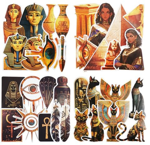 MiyouLuna 120 Stück altes Ägypten-Themen-Aufkleber, Vintage-Scrapbook-Aufkleber für Tagebuch, DIY Handwerk und Junk Journal Ephemera