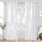 CUTEWIND Gardinen Weiß Transparent Vorhänge Weiss Schlafzimmer Ösenschal 2er Set, 200 cm Lang, 140 cm Breit, Vorhang mit Ösen Durchsichtig Gardine Fenster Wohnzimmer Kinderzimmer