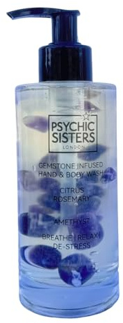 Psychic Sisters London Gemstone Infused Hand and Body Wash, 3 Scents (Amethyst - Citrus & Rosemary)