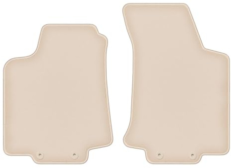 Velours-Fußmatten vorne passend für Volkswagen Golf IV 1998-2002, Beige | passend für Cabrio; geschorener Premium-Velours (100% Polypropylen), ca. 8 mm; rutschfest, runde Befestigungen (Typ AV)