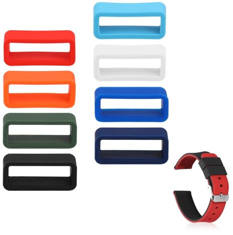 AHQiZFX 8 Stk Schlaufen für Uhrenarmbänder - Silikon Halter Befestigungsringe 16mm