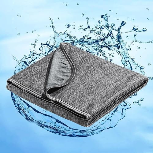 Marchpower Kühldecke Schwarz 220x200cm 2-in-1 doppelseitig | Leichte Sommerdecke mit Arc-Chill 3.0 Q-Max>0.5 Kühlfasern, wärmeabsorbierend für Kinder, Wohnen, Sofa und Reise