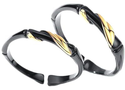 PACKOVE 1 Paar Tinte Bambus Paar Ring intimacies prime intimitäten couple Empfindlich offener Fingerring paar ring schmuck Paarring Ringe Fingerring- Kupfer