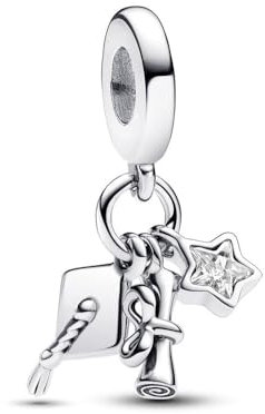 PHCLASY 2025 Abschluss Abschlusskappe und Sterne Charms-Anhänger Kompatibilität für Armband Schulabschluss Charm Women's