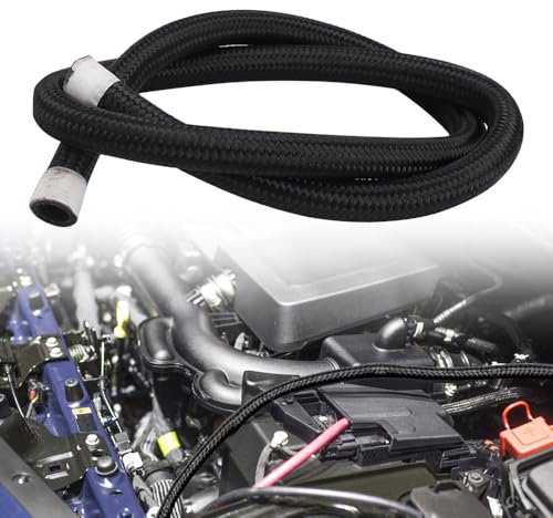 mizikuu Mangueras de Combustible, 1 Metro Ø 8mm Manguera de Gasolina Línea de Gas Combustible con Trenzado Textil Para Motores Pequeños, Moto, Auto, Tractores, Camiones