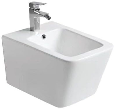 Barbottina Bidet sospeso in ceramica bianca serie pluma