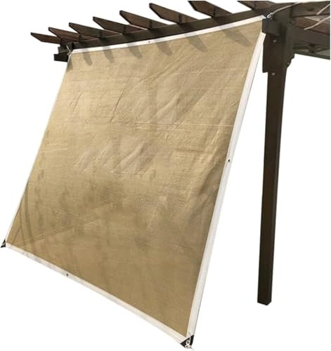 YDkjwjw Pergolato per esterni, tenda parasole, tessuto HDPE permeabile con occhielli per la protezione della privacy (colore: beige, dimensioni: 5 x 8 m)