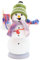 Drechslerei Kuhnert Räuchermännchen Schneemann mit Strickzeug - 13 cm
