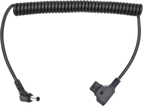 D-Tap auf DC 5,5/2,1 mm 12V Spiralkabel, kompatibel mit Canon C70, Atomos Shogun Ninja, SmallHD Indie 7, Blackmagic Video Assist, KiPRO, rechtwinkligem V-Mount-Gold-Mount-Akku-Netzteil, 150 cm