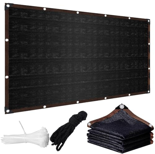 Schattierungsnetz 8x10m - Schattennetz mit ösen - 90% Shading Rate Schattentuch Sonnensegel für Garten Balkon Outdoor Terrasse Pergola Pflanze Gewächshaus, Winddicht Wasserdurchlässig -Schwarz
