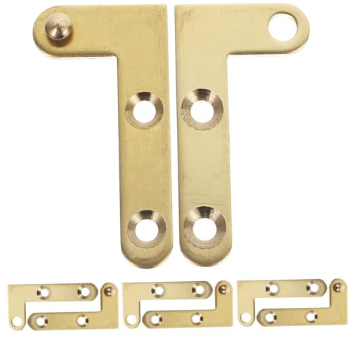 DOITOOL 4 Sets Copper Attic Ladder Pivot Hinges Concealing Up Down Shaft Door Hinges Replacement for Wooden Aluminum Cabinet Hidden Doors Noise-reducing