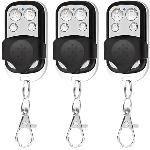 Swiftctrl 3 Stück Garagentoröffner Fernbedienung Universal 433 MHz, Handsender Garage Door Opener mit Schiebedeckel Drahtlose, Funkfernbedienung Garagentor, Schalter Licht, Rollladenschalter