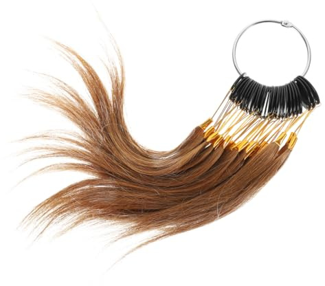 Haarfarbenmusterring 30 Stück mit Echthaar für Haartests im Salon | Professionelle Farbmusterkarte für Friseurbedarf, Komfortabel zu Berühren, zur Langzeitlagerung, für Haarfärbung