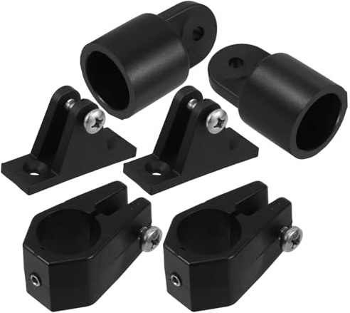 Soporte Fijo para Toldo Bimini de Barco, 6 Piezas Negras de Plástico | Montaje para Cubierta de Yate y Barco, Uso Versátil, Instalación Sencilla, Pieza Robusta, 25,4mm Estilo Aleatorio