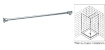 CRL Chrome Frameless Shower Door Fixed Panel Wall-To-Glass Support Bar for 1/4 to 5/16 Thick Glass