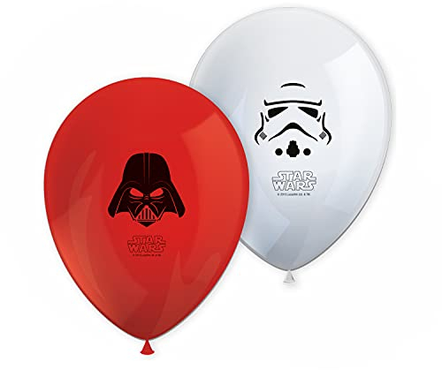 Procos 84165 - Latex-Ballons Star Wars Final Battle, 8 Luftballons mit Motiv, Gast-Geschenk, Kinder-Geburtstag, Mottoparty, Karneval