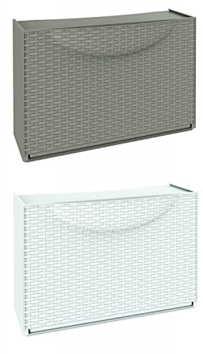 Terry Harmony Box Scarpiera, Bianco finitura Rattan, 51x19x39 cm