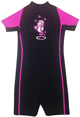 TWF KIDS SHORTY WETSUIT SHORTIE CHILDS CHILDRENS BOYS GIRLS UV SWIM SUN WET SUIT PIRATE SEAHORSE