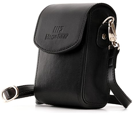 MegaGear MG882 Nikon Coolpix A1000, A900 Leather Camera Case with Strap - Black