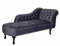 Chesterfield Chaiselongue Samt Sofa Grau Recamiere Ottomane Antik Liege fha069 Palazzo Exklusiv