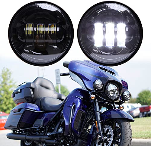 JMTBNO 2 STÜCKE 4,5 Zoll Nebelscheinwerfer 30W LED Motorrad Zusatzscheinwerfer Scheinwerfer Kompatibel mit Harley Touring Road King Street Glide Road Glide Electra Glide Ultra Limited