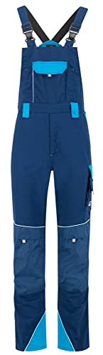 BWOLF Brave Latzhose Herren Arbeitshose Schutz-Latzhose mit Kniepolster-Taschen verstärkt mit 600D Polyester (Blau, 2XL)
