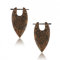 viva-adorno Holz Ohrringe geschnitzt Creolen Blüten Blumen Tribal Gravur Ohr Piercing Pin Ohrringe graviert CE20, Pfeilspitze
