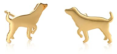 namana Goldene Hunde-Ohrstecker für Damen und Teenager-Mädchen aus 925 Sterling Silber, niedliche tierförmige kleine Ohrstecker aus vergoldetem 925 Silber für Kinder in einem hundeförmigen