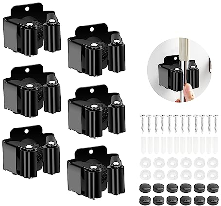 6 Stück Besenhalterung Wand, Gerätehalter Set, Besenhalter Gartengerätehalter Schaufelhalter Wandhalterung Montagematerial für Küche Zuhause Badezimmer Garage