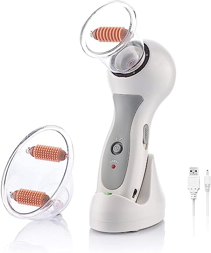 CELLUSTOP – Aspirador anticelulítico – Dispositivo de masaje Palper enrollar con 2 ventosas al vacío – USB – Blanco