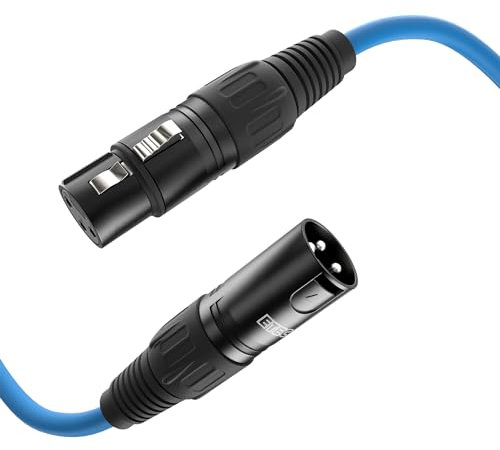 ETEC, cavo XLR, microfono, spina su presa, di prolunga, blu, 10,0 m