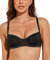 Deyllo Women's Lace Underwire Balconette Bra Sheer Unlined Demi Non Padded Bra See Through(Black,32C)