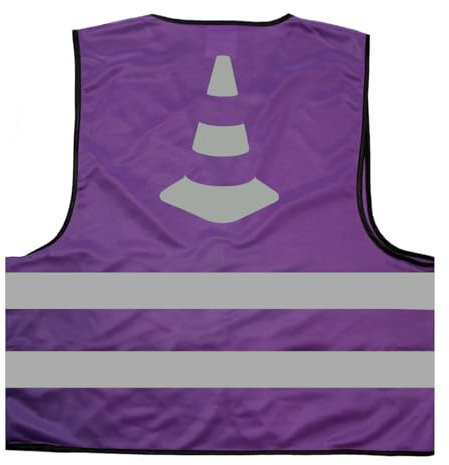 Pylon Warnhütchen Warnweste BZW. Signalweste mit reflektierendem Aufdruck - Größe L/XL, Lila