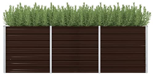 Garten-Hochbeet Braun 240 x 80 x 77 cm Verzinkter Stahl,45713