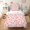 INTOMENG Housse De Couette 140×200 Enfant Rose Fille avec 1 Taie Oreiller 65×65cm Parure De Lit 1 Personnes 3D La Licorne Le Rainbow Housse Couette en Microfibre Fleur éToile Filante Arrière Blanc